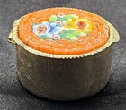Vintage Italian Micro Mosaic Round Trinket Pill Box 