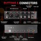 2x2 Usb Audio Interface  24-bit 192khz Recording Card  Phantom Power  Xlr Line