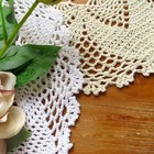 4pcs lot White Vintage Hand Crochet Lace Doilies Flower Doily Table Mats 11 -12 