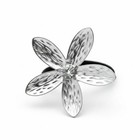 Mint Hammered Silver Flower Hair Tie Ponytail Holder Rhinestone Crystal 2 Pack