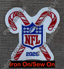 2025 Candy Cane Patch - Christmas Patch Footall Jersey Patch Holiday Patch
