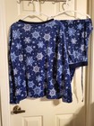 Nautica Women s Fleece 2-piece Pajama Set Blue And Gray  Size L