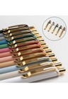 Ballpoint Pens 1mm Medium Point Black Ink Retractable Soft Grip Gold 12-pack