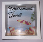 Wooden Retirement Fund Shadow Box Bank - 5 75  X 5 75 