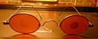 Antique Civil War Era 1860s Frosted Amber Sharpshooter Spectacles Glasses