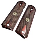 1911 Full Size Grips Double Diamond Rosewood Gold Medallion Colt   Gold Screws