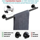 11-piece Matte Black Bathroom Accessories Set Stainless Steel Bath Towel Bar Set