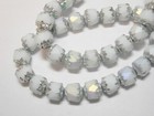 20 Antique Matte White Ab With Silver Cathedral Czech Glass 6mm Beads