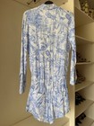 Melissa Odabash White And Blue Floral Romper 3 4 Sleeve Size Xs Resortwear