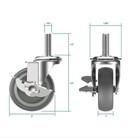 4 Pack 3 Inch Caster Wheels Swivel Plate Thermoplastic Rubber Heavy Duty Wheels
