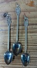 Set Of 3 Vintage  925 Sterling Demitasse Spoons Peru Llama Or Alpaca Filligree
