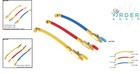 Hvac Charging Hoses Set Brass 9 8  3 Pc R134a R410a R22 R12 Manifold Gauge