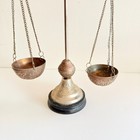 Vintage Silver brass Balance Scale  Floral Enamel Scale Of Justice 16  L X 10  W