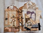 Handmade Vintage Lace Tag Junk Journal Scrapbook Ring Bound