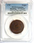 1787 Fugio Cent 1c Colonial Coin - Certified Pcgs Vf Details - Cross Variety