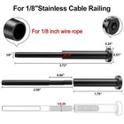 Black Invisible Cable Railing Kits 1 8  Fit 2 x2  4 x4  Wood metal Posts 40 Pack
