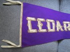Vintage Cedar Point  Ohio Souvenir Wool Felt Pennant 33 Inches Sewn On Letters