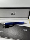 New Montblanc Star Walker Blue Body Roller Ball Pen - Full Box - Free Shipping