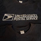2 Vtg Usps United States Postal Service Black T-shirts Gildan 2xl Workwear Boxy