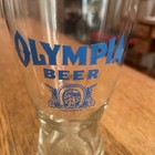 Vintage Olympia Beer Blue Horseshoe Logo Beer Glass 5 1 2 Inches Tall