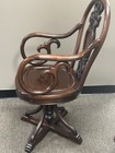 Antique Chinese Armchair Carved Back  Pedestal Base Swivel Chair Buyer ship