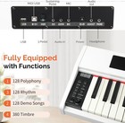 Glarry Digital Piano Keyboard With Stand  Portable 88 Keys Compact  White 