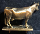 Vintage Heavy Metal Cow Trophy Topper 5    X 4 1 2    Nos 1970   s Bronze Tone Large