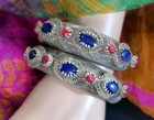 Pair Vintage Afghan Kuchi Cuff Bracelets - For Small Wrists And Hands   xxxx