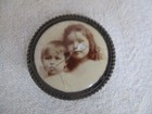3 Antique Victorian Girl Photo Pins As Is