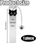 Cat Bookmark  Zinc Alloy Kitten Pet Book Marker 13x3 3x0 5cm  Silver  Black 