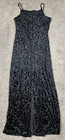 Vintage Marian   Maral Dress Womens Small Black Velvet Burnout Whimsigoth Maxi