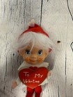 Vintage Kitsch Pixie Elf To My Valentine Felt Rubber Face Doll Japan 8   