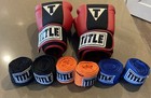 Title Boxing Gel Intense World Bag Gloves Size Large -black Red White With Wraps