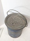 Vintage Kingfisher Minnow Bucket Galvanized Metal Inner Strainer Fishing Bait