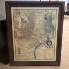 1836 Revolutionary Map Of Texas By John Davis - 31  X 37  Custom Frame