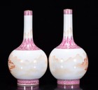 A Pair Chinese Porcelain Handpaintde Exquisite Landscape Vase 27543