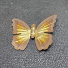 Vintage Brass Tone Metal 3  Wall Hanging Butterfly Decor
