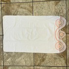 Vintage Pillowcase Crochet Lace Trim Peach Cream Floral Scallop Cottage Decor