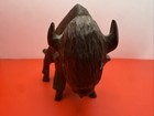 Hand Carved Ironwood American Buffalo Bison Figurine Sculpture