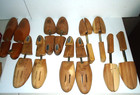 Lot Of 8 Pairs Wood Shoe Trees Spring Loaded