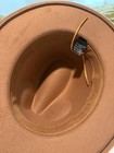 Women   s Brown Felt Fedora Hat Solid Band Accent Polyester Cotton One Size