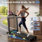 Foldable Treadmill With Handrails   15  Manual Incline  2 5hp Quiet Brushless
