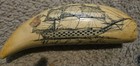 Reproduction Artek Faux Scrimshaw Whale Tooth Uss W Ohio Ship London Salem Vtg