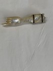 Antique Victorian Era Pin Mother Of Pearl Carved 2    Manicule Hand Finger Extend