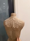 Edwardian Antique Battenberg Lace Jabot Lappet Collar - Tape Lace 1900s