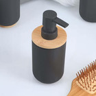 Padang Freestanding Soap And Lotion Pump Dispenser With Bamboo Top 10 Fl Oz  Bla