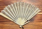 Antique Hand Fan Intricately Carved And Very Cool 
