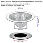 Seatery 2pcs Tub Drain Hair Catcher - 2 75 Inch Shower Drain Mesh Strainer  S   