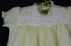 Vtg Infant Girls Dress Baby Swiss Dot Yellow Lace Fully Lined 1950s 1960s 9mo