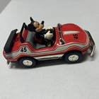 Vintage Walt Disney Mickey Mouse  45 Tin Metal Pull Back Red Toy Car Collections